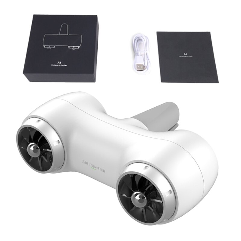 Car Air Purifier Ionizer Negative Ion Car Air Freshener Pm2.5 Activated Carbon Formaldehyde Auto Air Cleaner Accessiories: white