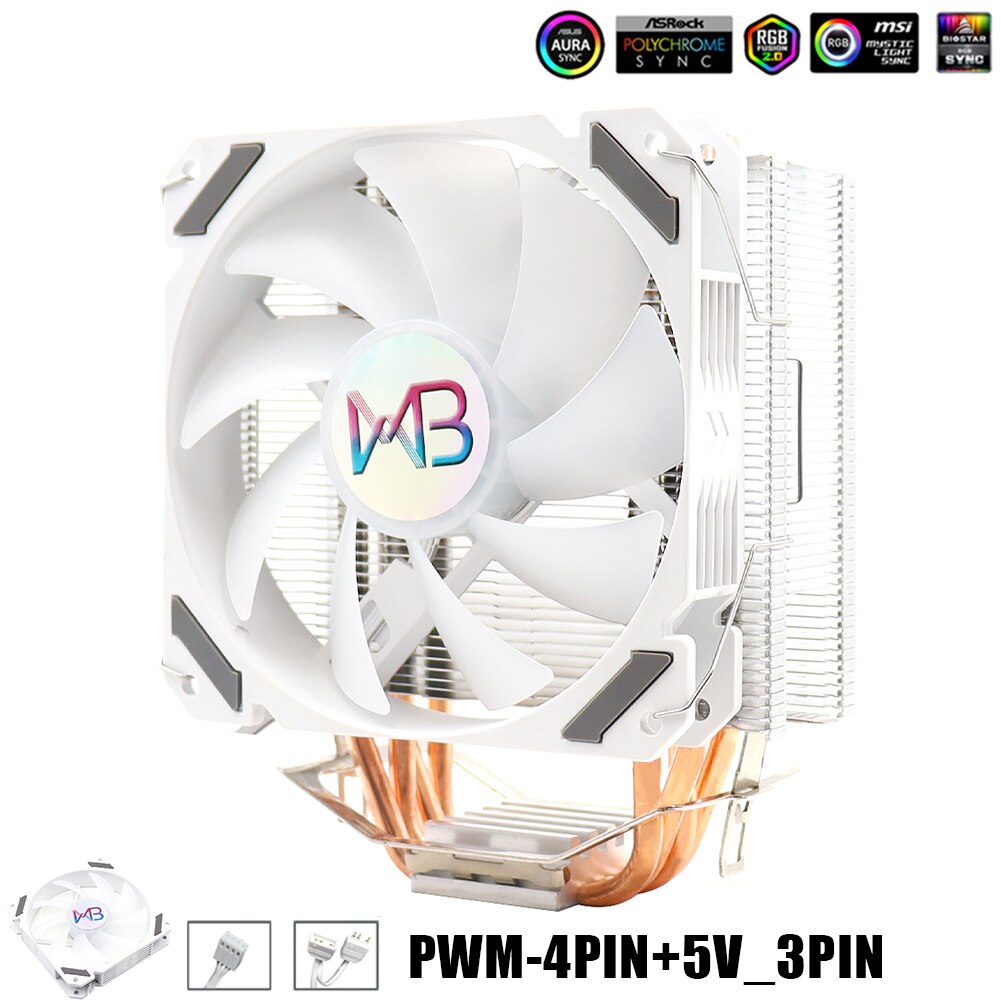 CPU Cooler Ventilador 120mm RGB ARGB Cooling Fan Ventilateur For Intel LGA 1151 1155 1200 1366 X79 X99 AM3 AM4 Radiator: 1Fan ARGB
