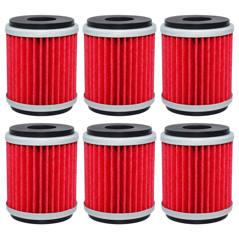 Filtro de aceite de piezas de motocicleta Cyleto de 1/4/6 Uds para HM Moto Urban Scrambler City 125 Trail locusa 200 4T: 6pcs-red
