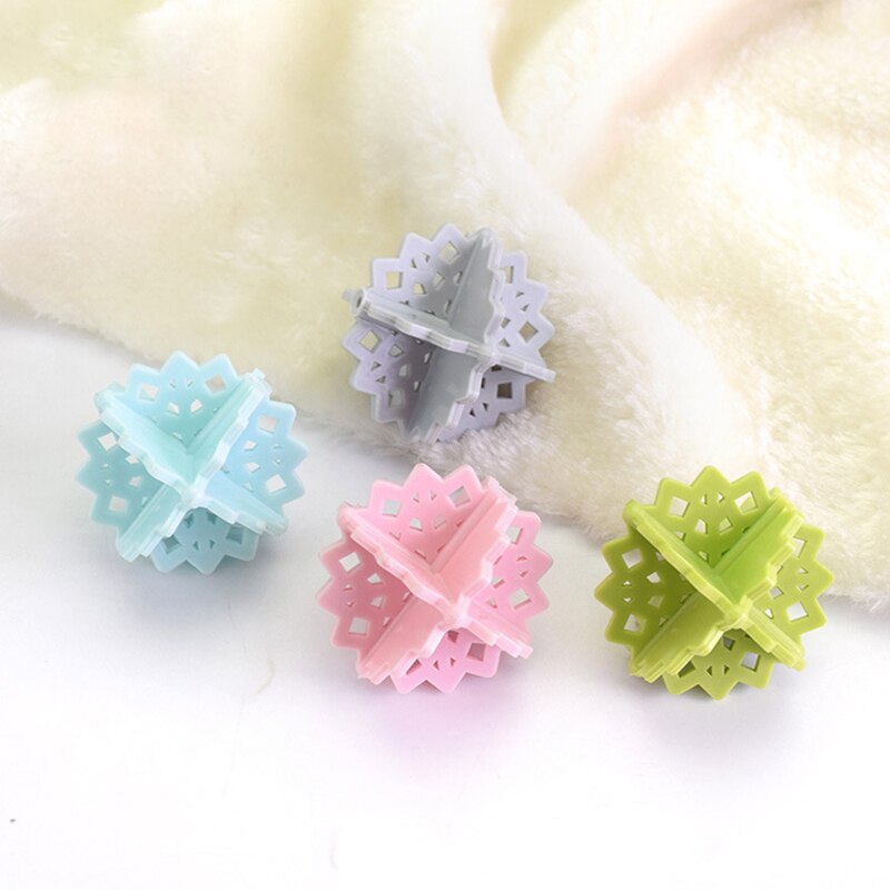 4Pcs/Set Dry Wash Ball Clean Tools Softener Balls Reusable Dry Laundry Products PVC Mix Color Snowflake Shape