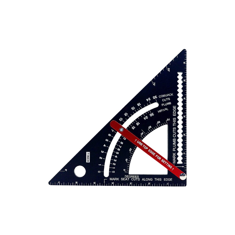 7 Inch Aluminum Alloy Speed Square Triangle Ruler Angle Protractor Ruler Multi Positioning Tool Woodworking Line Measuring Gauge: Standard ruler