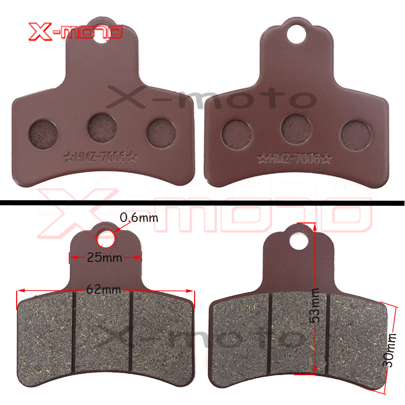 Plaquettes de frein moto 50cc - 250cc ATV Quad Go Kart la plupart des chinoises Dirt Pit Bike scooter plaquettes de frein hydrauliques avant arrière: Rouge