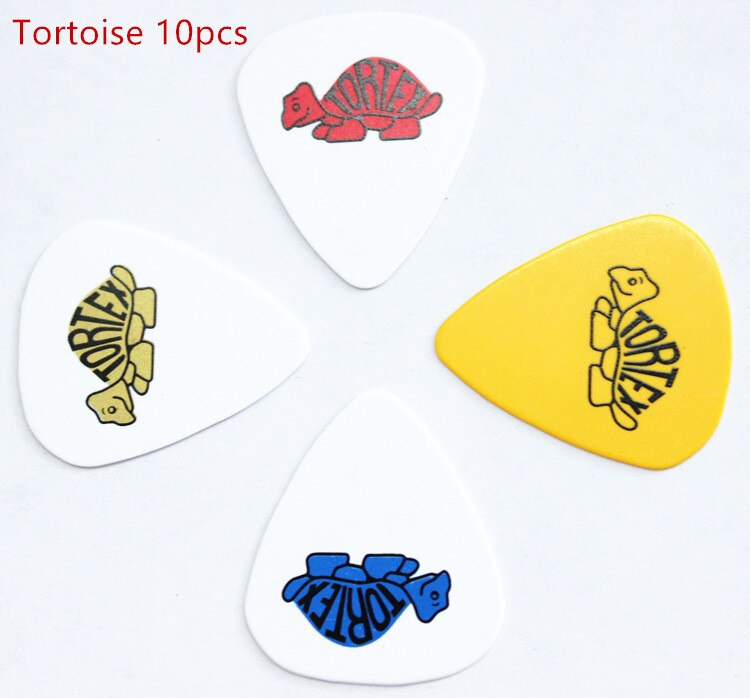 10 unids/set guitarra bajo acústico eléctrico accesorios clásico espesor bajo púa mediador instrumento Musical de espesor: Tortoise 10pcs