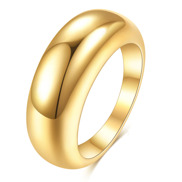 VQYSKO Croissant trenzado sello trenzado anillo de cúpula gruesa banda de estrella apilable para mujeres y hombres anillo de boda llamativo minimalista: 6 / Rojo