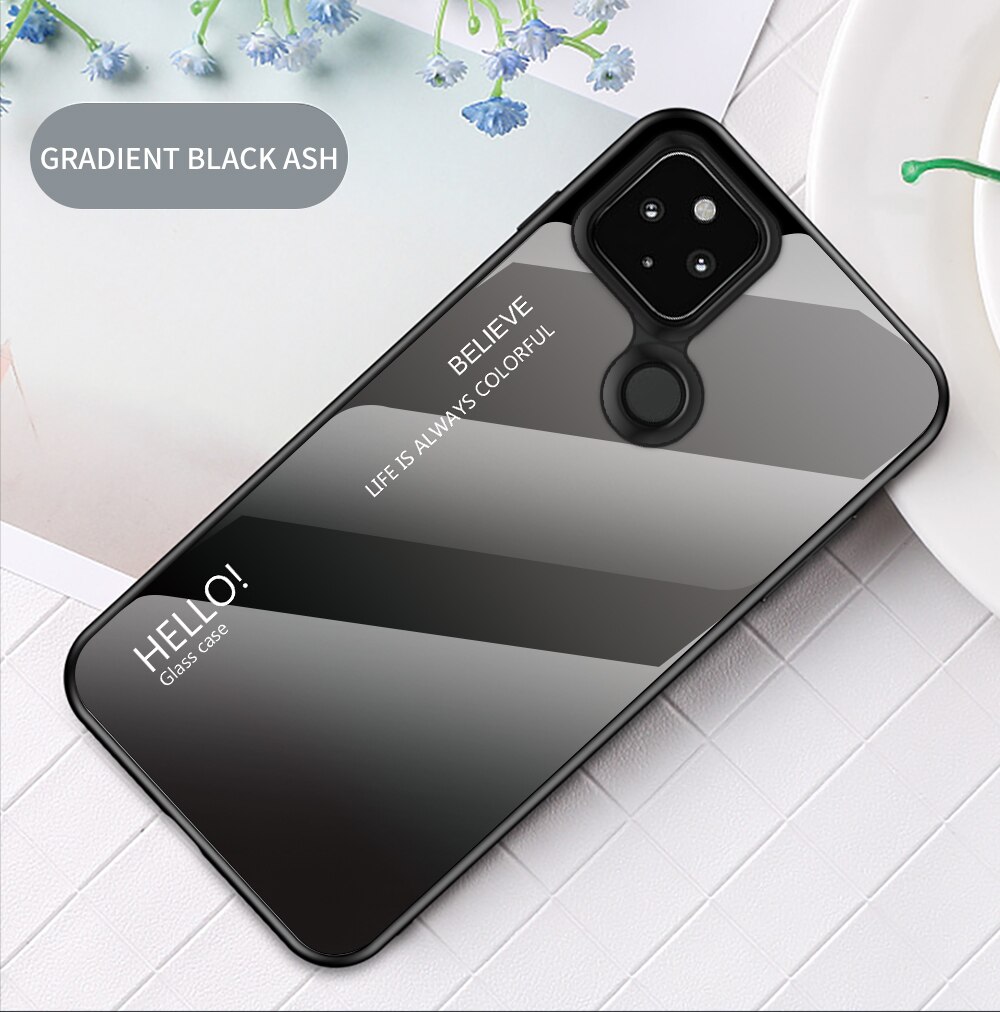 Dla Google Pixel 5 etui ze szkła hartowanego ochrona kolorowa obudowa telefonu Google Pixel 4a 5G: 02 / Pixel 4a 5G