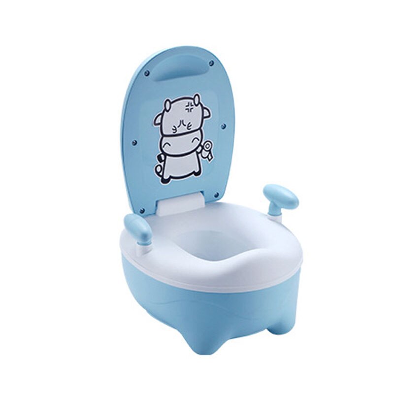 Cartoon Children&#39;s Toilet Animal Pattern Kids Potty Training Seat Children&#39;s Urinals Baby Toilet Pot Training Pan Toilet Seat: Blue No cushion