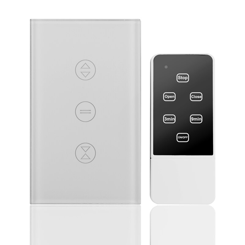 Smart WiFi Curtain Blinds Switch for Roller Shutter Electric Tubular Motor Google Home Alexa Echo Smart Home App Timer (US Plug)