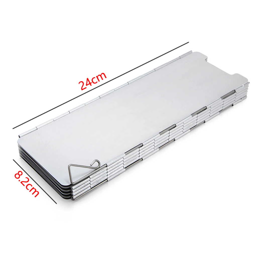 10pcs Folding Windshield Cooker Wind Guard Plates Outdoor Camping Kitchen BBQ Stove Picnic Wind Screen for Picnic Backpacking