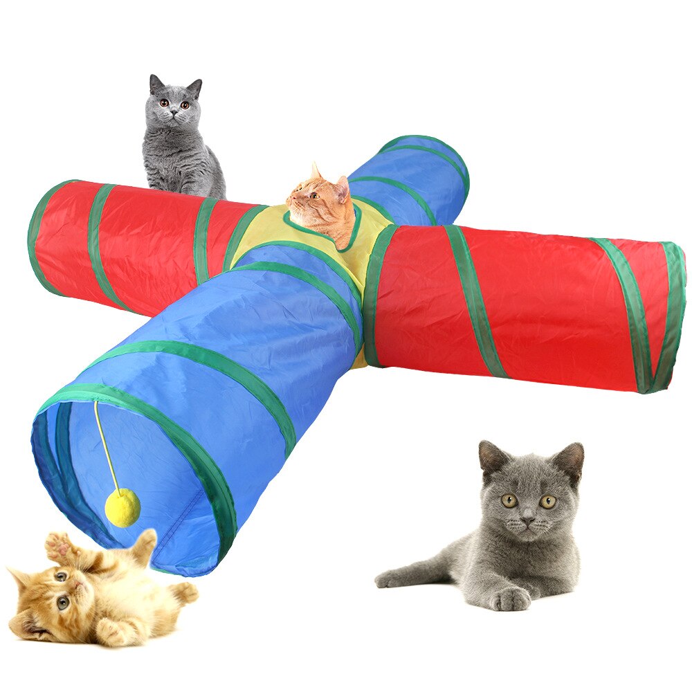 Cat Toys Tunnel Foldable Pet Cat Kitty Pet Training Interactive Fun Toy Tunnel Bored For Puppy Kitten Rabbit Play Tunnel Tube