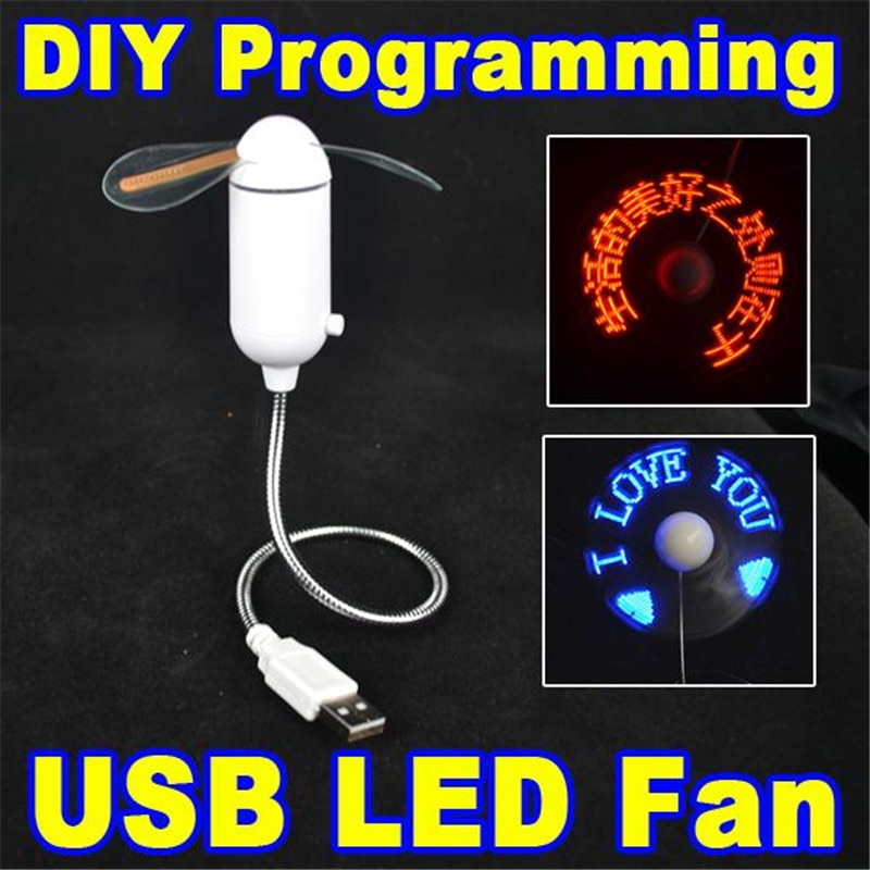 1pcs Plug&Play DIY Progaramming USB 2.0 LED Message Fan for Laptop PC Notebook Programmable Character USB2.0 DC5V Editing Fan