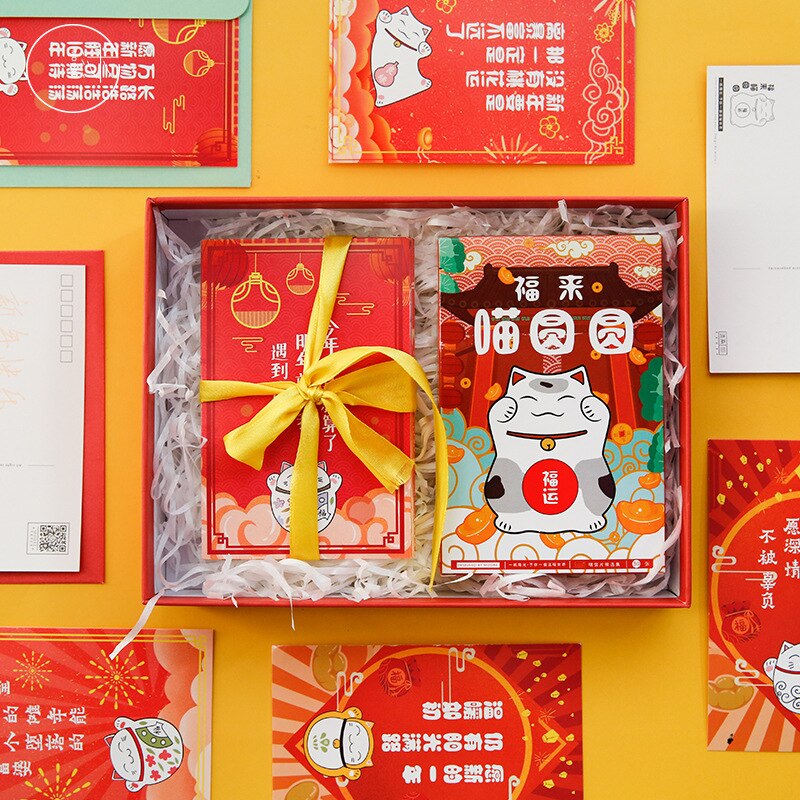 30Sheets/Set Lucky Cat Stijl Postkaart/Wenskaart/Boodschap Kaart/Kerst En Nieuwjaar