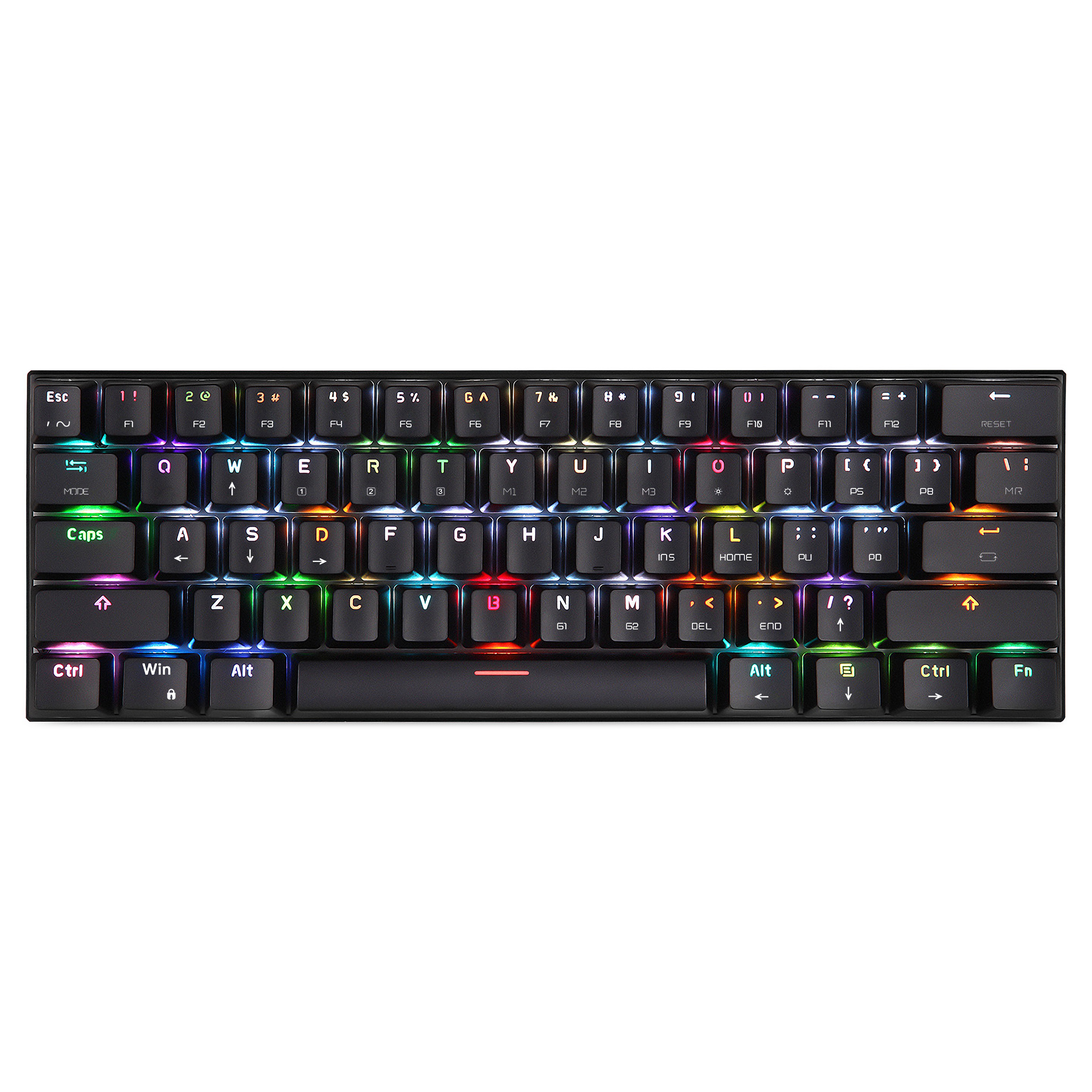 MOTOSPEED CK62 Keyboard Wireless Keyboard Bluetooth / USB Dual Mode Mechanical Keyboard 61Keys RGB LED Backlight Gaming Keyboard: Black / Blue Switch