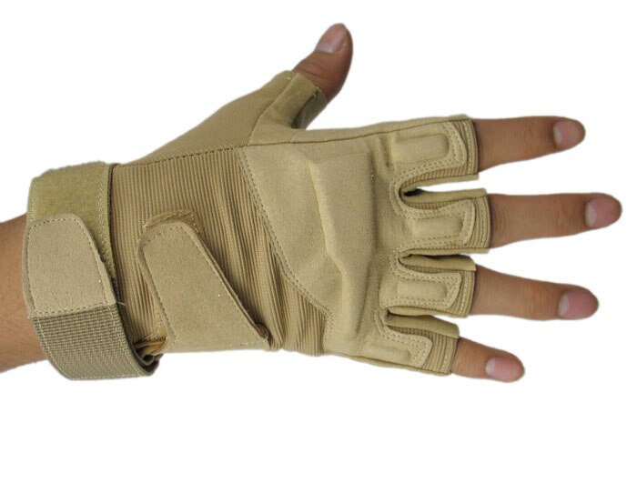 Gants tactiques de l'armée américaine, mitaines de Combat antidérapantes en Fiber de carbone pour Sports de plein air,: Half Sand / XL