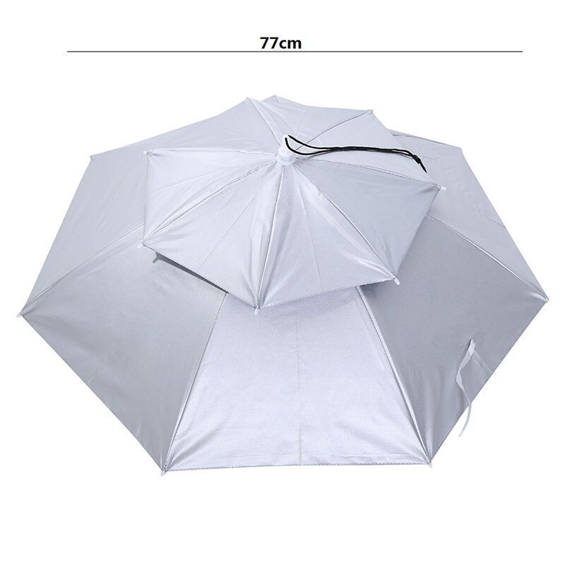 Foldbart hoved paraply hat fiskeri hætter anti-regn anti-uv udendørs bærbar rejse vandreture strand fiskeredskaber pesca regn gear: 4