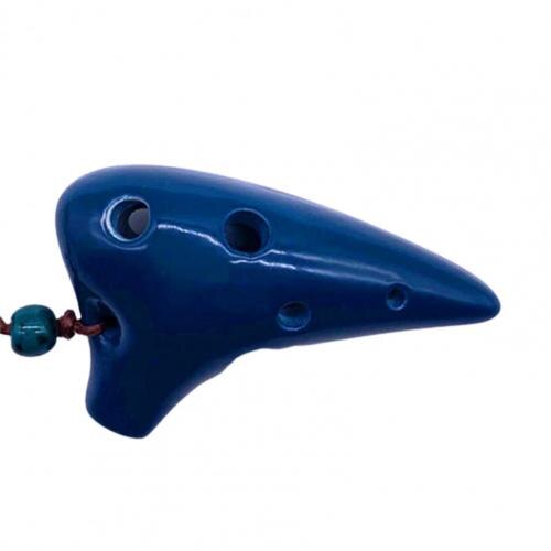 6 Hole Ocarina Portable Flute Instrument Small Musical Collection Universal 6 Hole Ocarina Instrument: Dark Blue