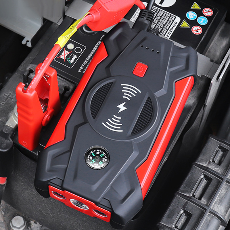 EAFC-arrancador de batería de coche SUV 600A, Banco de energía de carga inalámbrica de 39800mAh, cargador de arranque de batería de coche de emergencia con luz LED