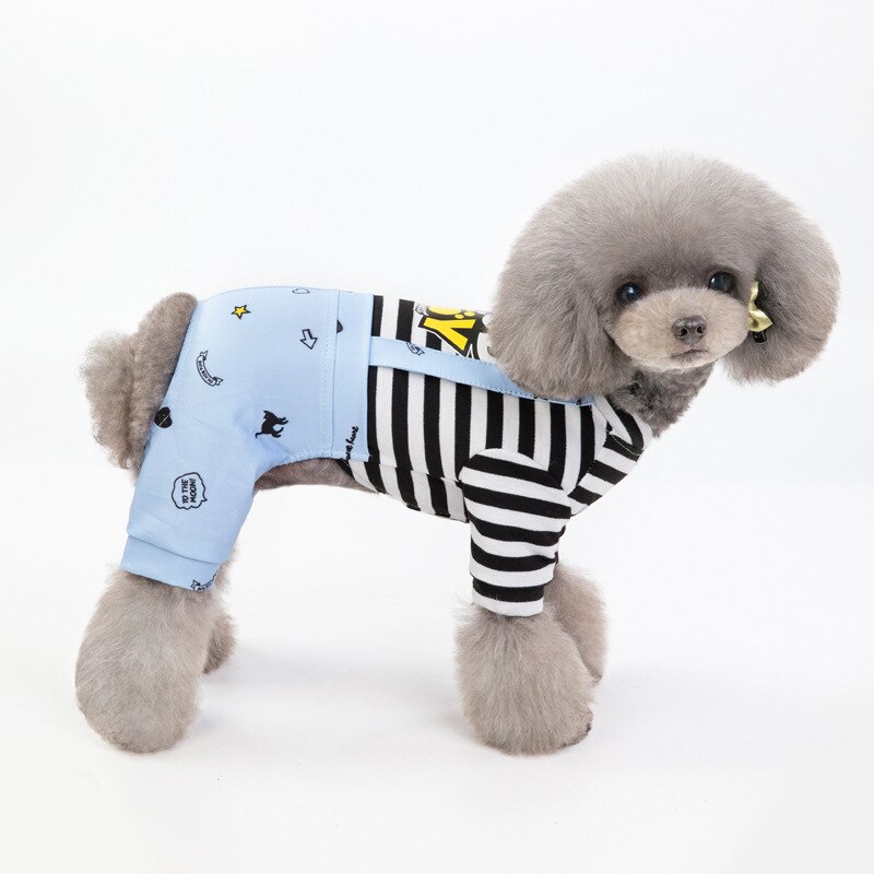 Mono a rayas para perro, pijama para perros pequeños, pelele, ropa de algodón para mascotas, ropa para cachorros y gatos