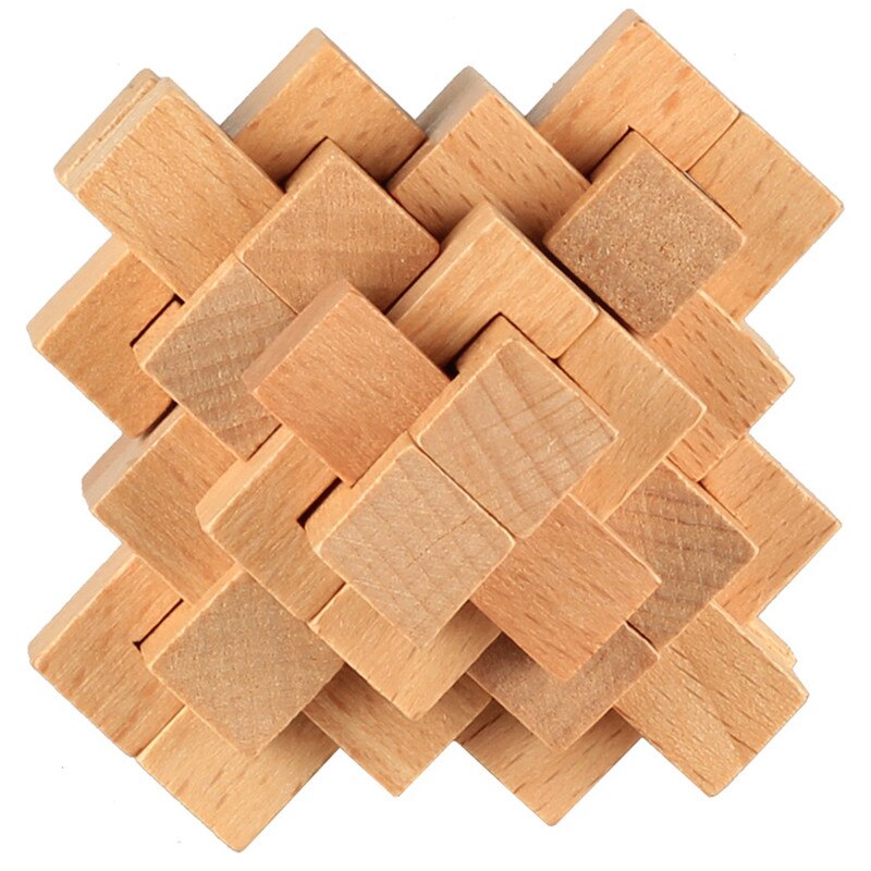 Kong Ming Luban Lock Chinese Traditional Toy Unique 3D Wooden Puzzles Classical Intellectual Wooden Cube Educational Toy Gi