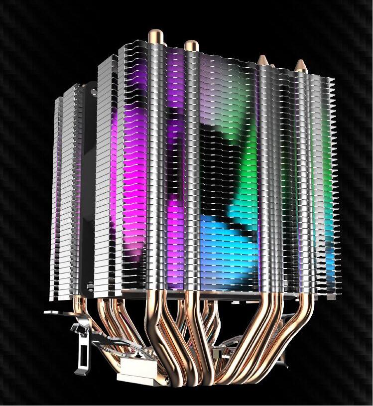 Darkflash Cpu Koeler 6 Heatpipes Met Led Fan 3pin 90Mm Cpu Fan Voor Computer Lga/775/115x/1366 AM2/AM3/AM4: Default Title