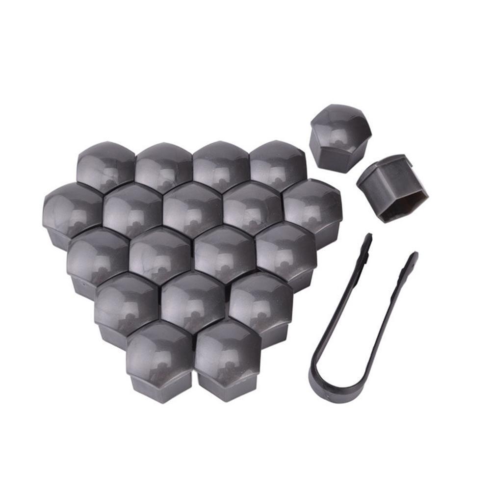 20Pcs Car Wheel Nut Caps 17/19/21mm Auto Hub Screw Cover Bolt Rims Exterior Decoration Special Socket Protection Dust Proof: grey / 21mm