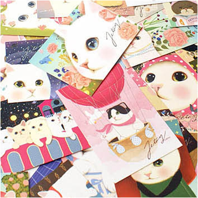 40pcs /set Pet cat series postcards birthday cards World Landscape greeting cards memo DIY stationery post card
