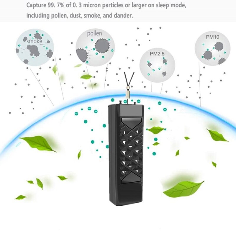 Personal Air Purifier Necklace Wearable Mini Portable Air Freshener Ionizer Negative Ion Generator Low Noise