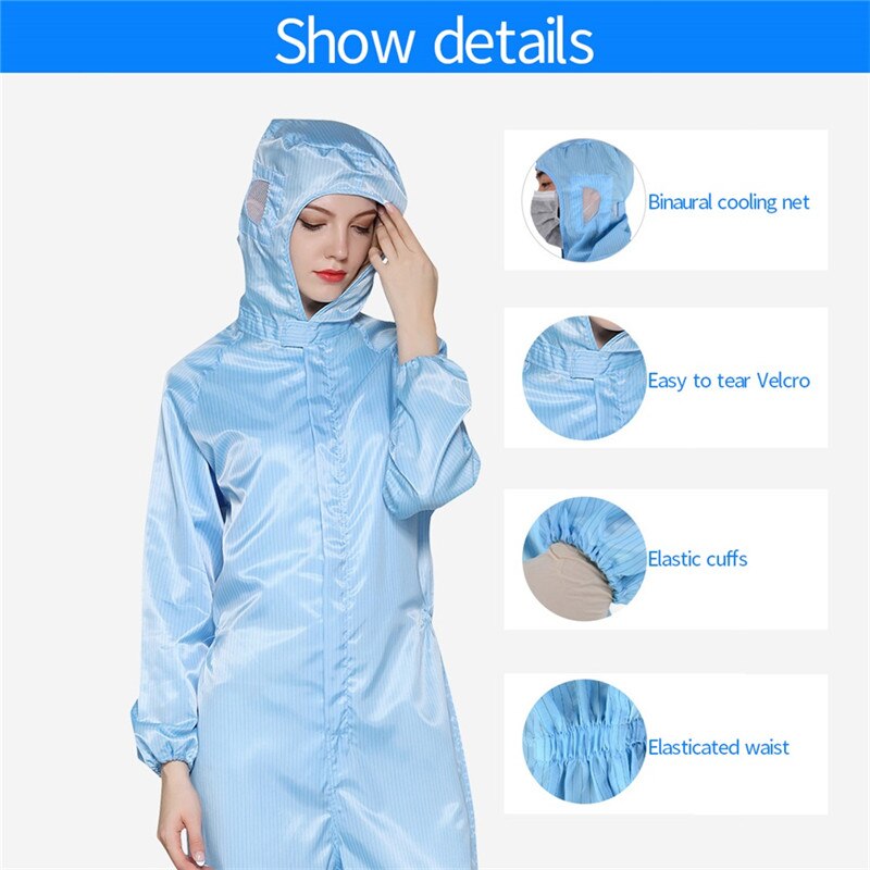 Combinaison Hazmat PPE costume de protection Anti-statique poussière costume vêtements usine hôpital atelier travail sécurité vêtements