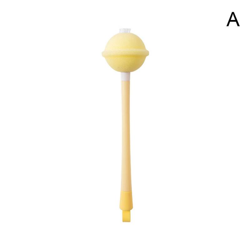 3 In1 Baby Bottle Brush Multifunctional Long Handle Rotary Brush Handle Bottle Milk Cleaning Baby Cleaner Scrubbing Long M4k3: Yellow
