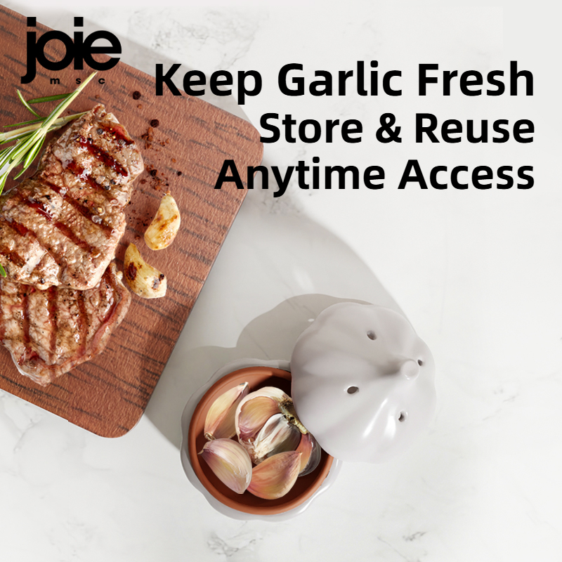 Joie Garlic Storage Box Moisture Proof Anti-mold Ventilation Ceramic Storage Jar Chili Ginger Storage Box Organizer