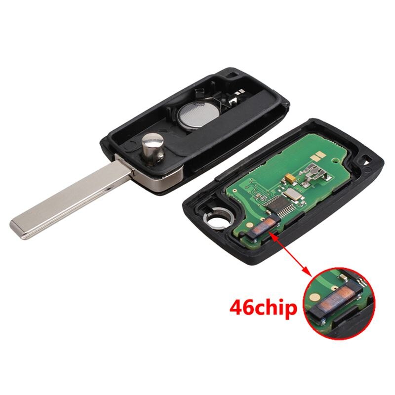2 Buttons Remote Folding Car Key For Peugeot 307 3008 308 408 433MHz PCF7961 ID46 CE0536 Flip Key Fob