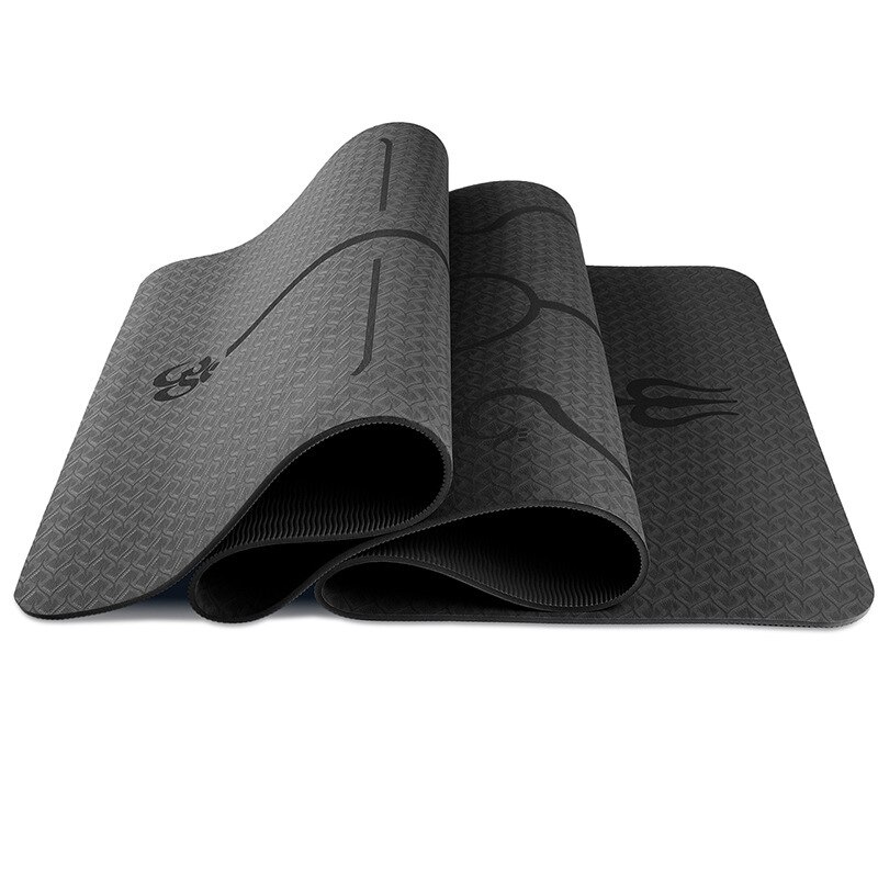 Eco-Friendly 6mm TPE With Posture Line Thicken Yoga Pilates Mats Pad For Lose Weight Home Gym