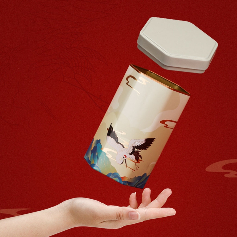 Tea Airtight Container Chinese Style Exquisite Tinplate Storage Tank Tea Cans