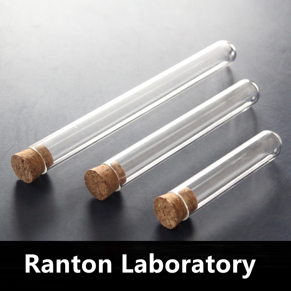 Borosilicate Round Bottom Glass Test Tube With Cork Stopper 20*100/120/150/200mm Clear Glass 10pcs/lot
