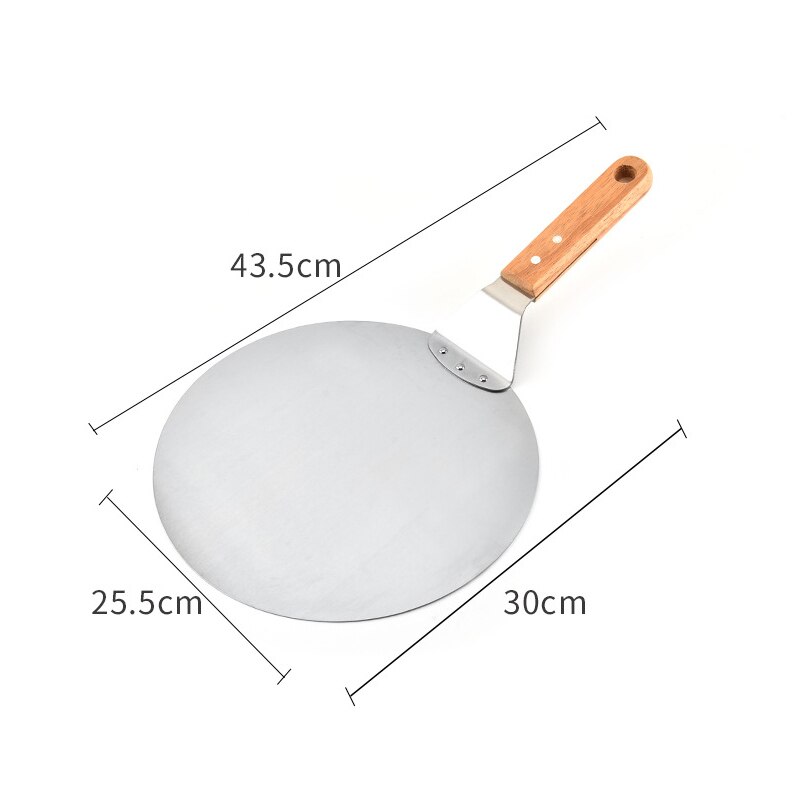 10 Inch Aluminum Pizza Shovel Peel Pastry Tools Accessories Pizza Paddle Spatula Cake Baking Cutter With Long Wooden Handle