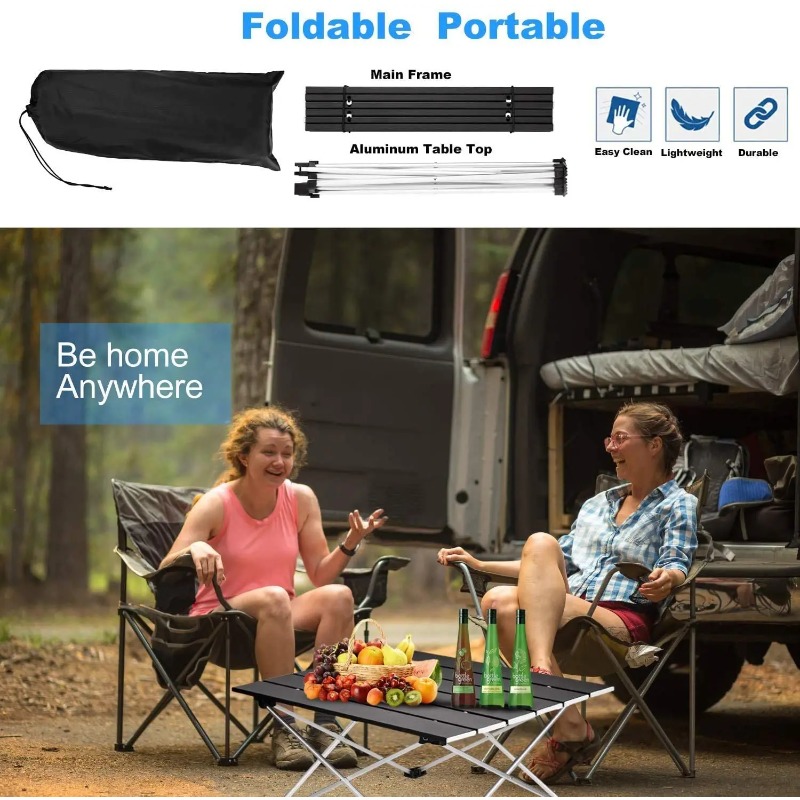 Ultralätt bärbart hopfällbart campingbord hopfällbart utomhus middagsbord höghållfast aluminiumlegering för trädgårdsfest picknick bbq