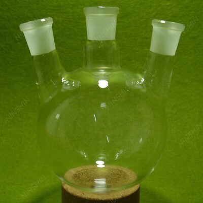 Round Bottom Boiling Flask,1000ml,3 Neck24/29 Joint,Glass Flask,lab Glassware