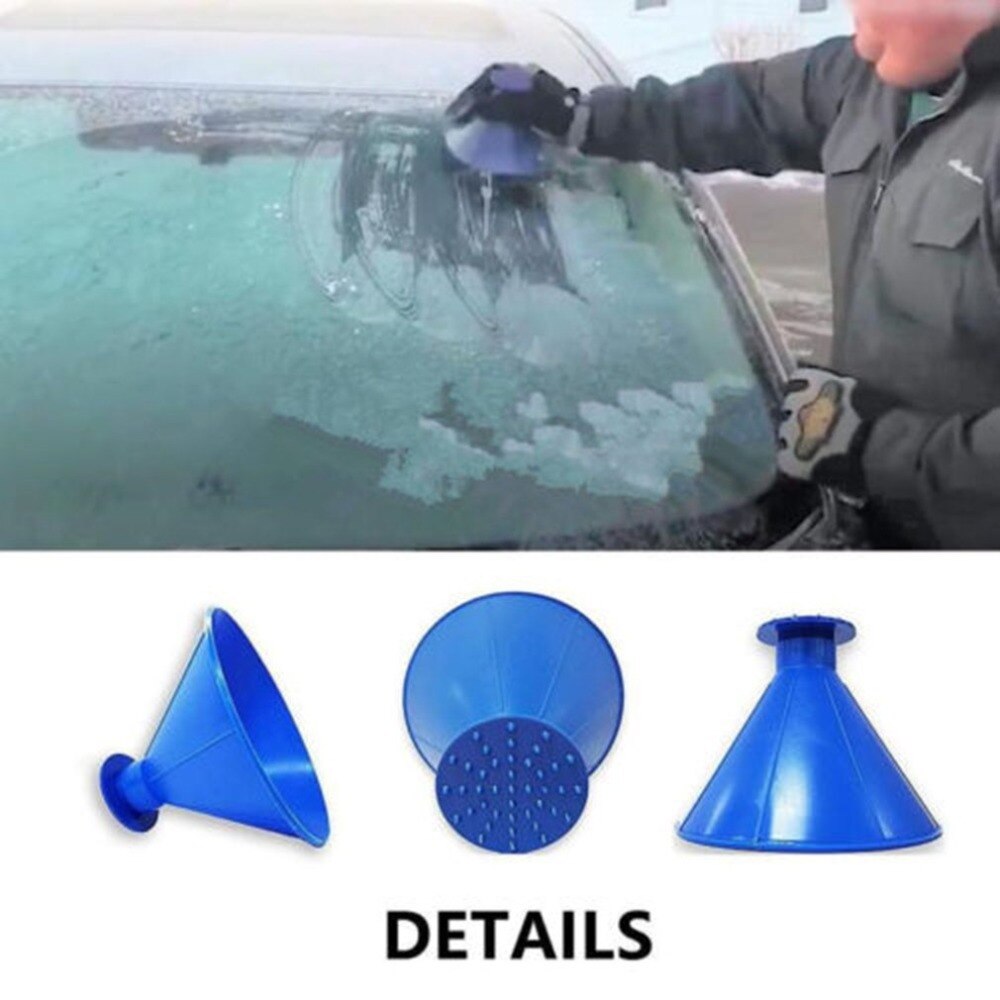 Round Ice Scraper Car windshield snow Scraper Funnel Ice Scraper Remove Windshield Snow Winter Car Accessory