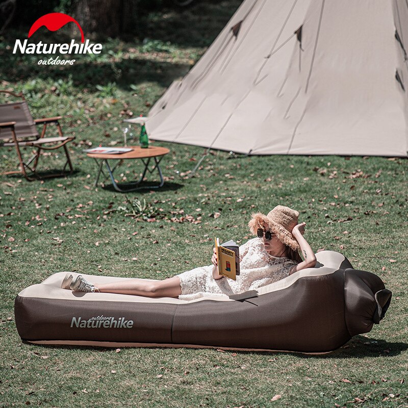 Naturehike oppustelig strand sofa dobbeltlag oppustelig seng frokostpause doven luftpudestol til udendørs campingrejser