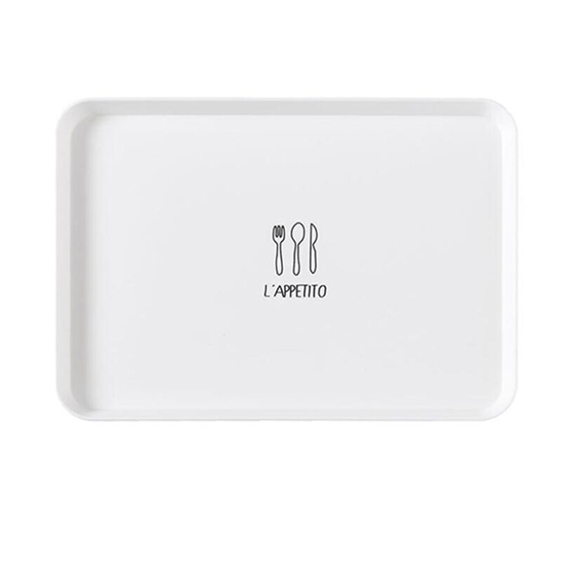 Plastic Plate Rectangular Breakfast Service Plate Household Simple Bread Breakfast Plate Snack Serving Plate Small Tray