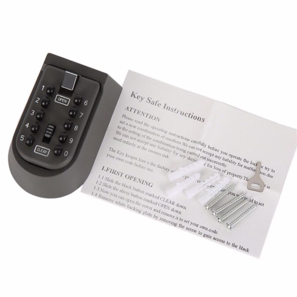 10-Digit Push Button Wall Mount Key Storage Box Combination Lock (016)
