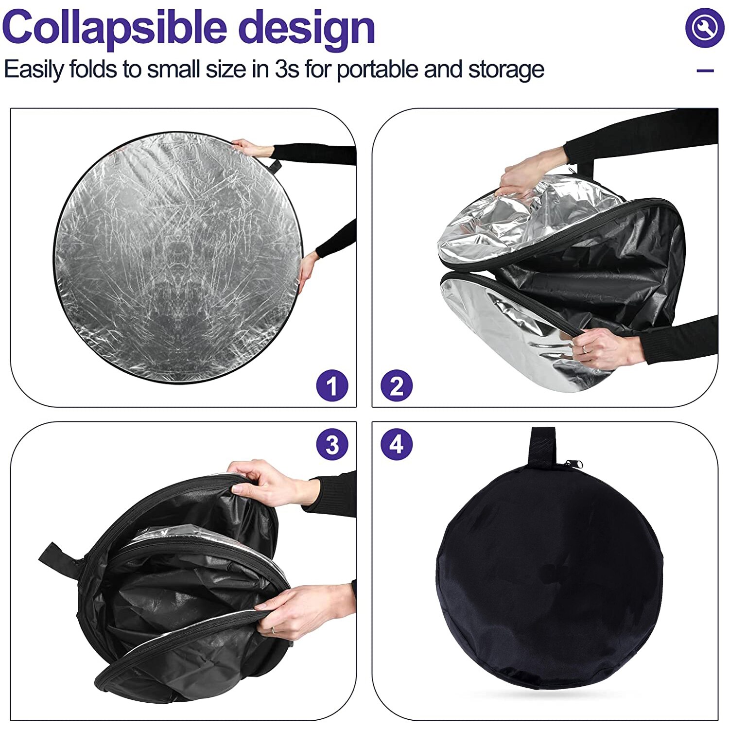 60 80 110Cm 5in1 Reflector Fotografie Inklapbare Draagbare Licht Diffuser Ronde Reflector Voor Foto Multi Kleur