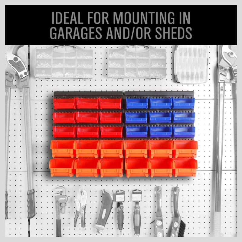 Wall-Mounted Parts box hardware Screw classification Components Storage box Garage Unit Shelving Organiser Plastic toolbox