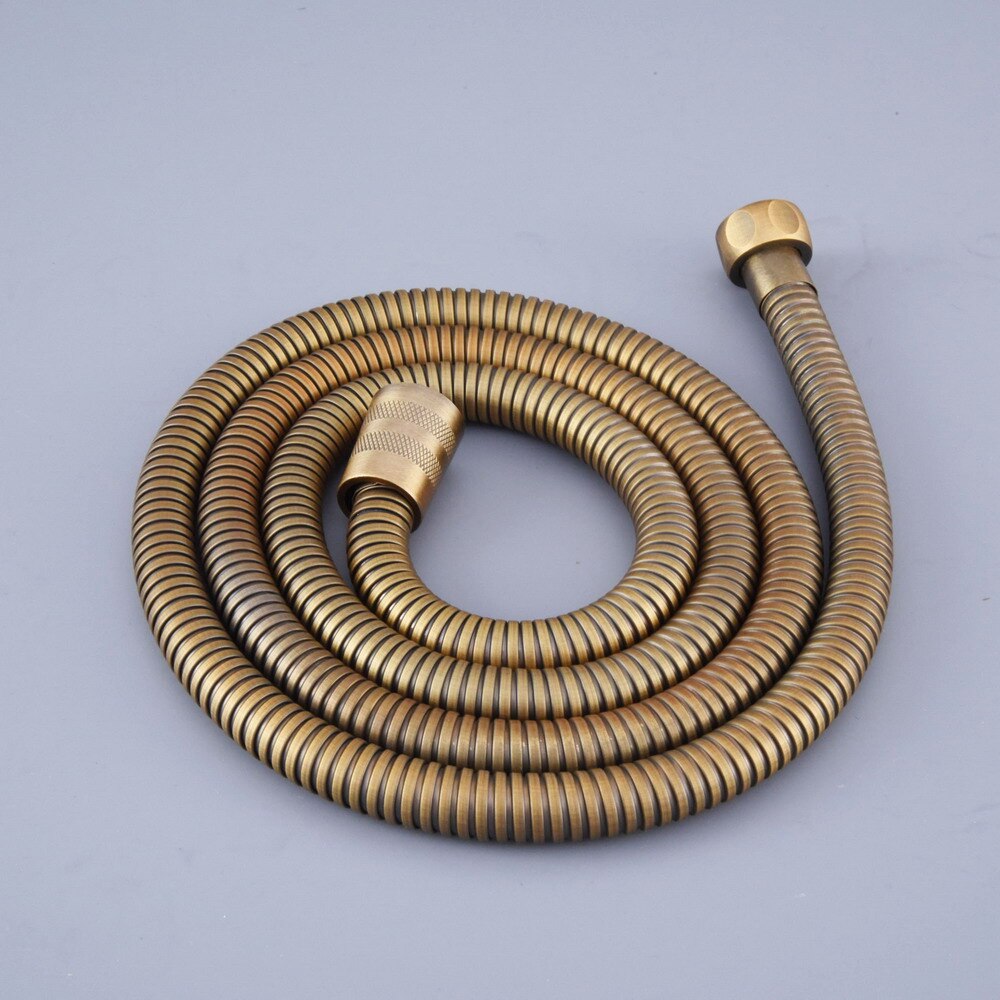 Brushed Nickel 150cm G1/2 Shower Hose Bathroom Accessories Brass Flexible Hose bath contect hand shower Nzh03: Antique Brass