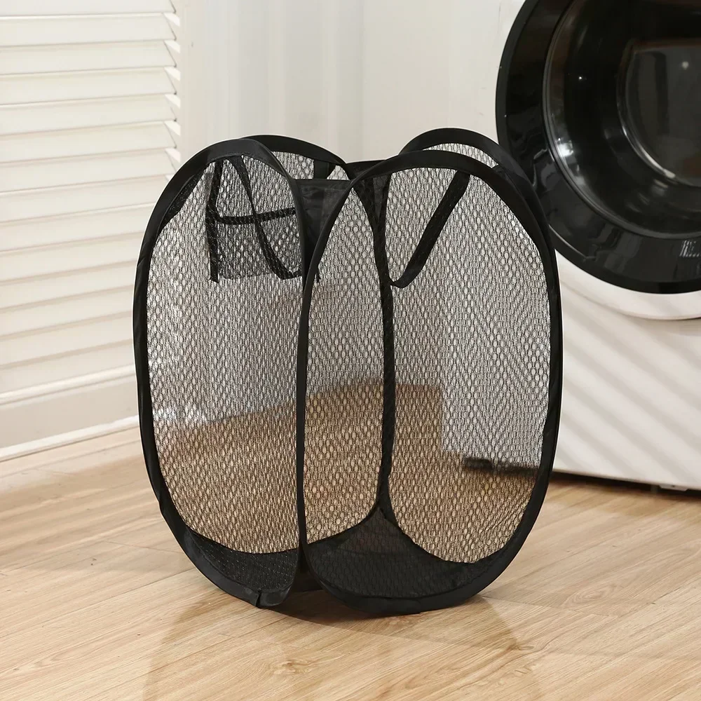 Foldabled Laundry Basket Monochrome Simple Storage Basket Dirty Clothes Basket Bathroom Clothes Hanger Household Items: light yellow