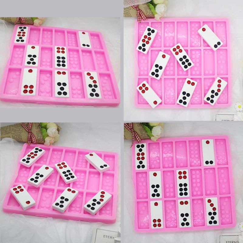 Silikone domino skimmel chokolade kage slik polymer ler domino epoxyharpiks skimmel domino spil casino sjov kunst håndværk