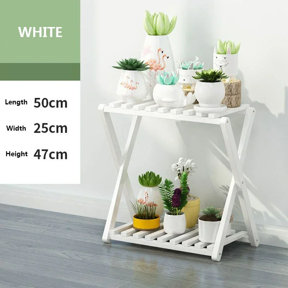 Flerskiktsorganisatör i trä blomkruka blomhållare balkongställ krukor hylla växtställ display utemöbler vardagsrum: Silver-