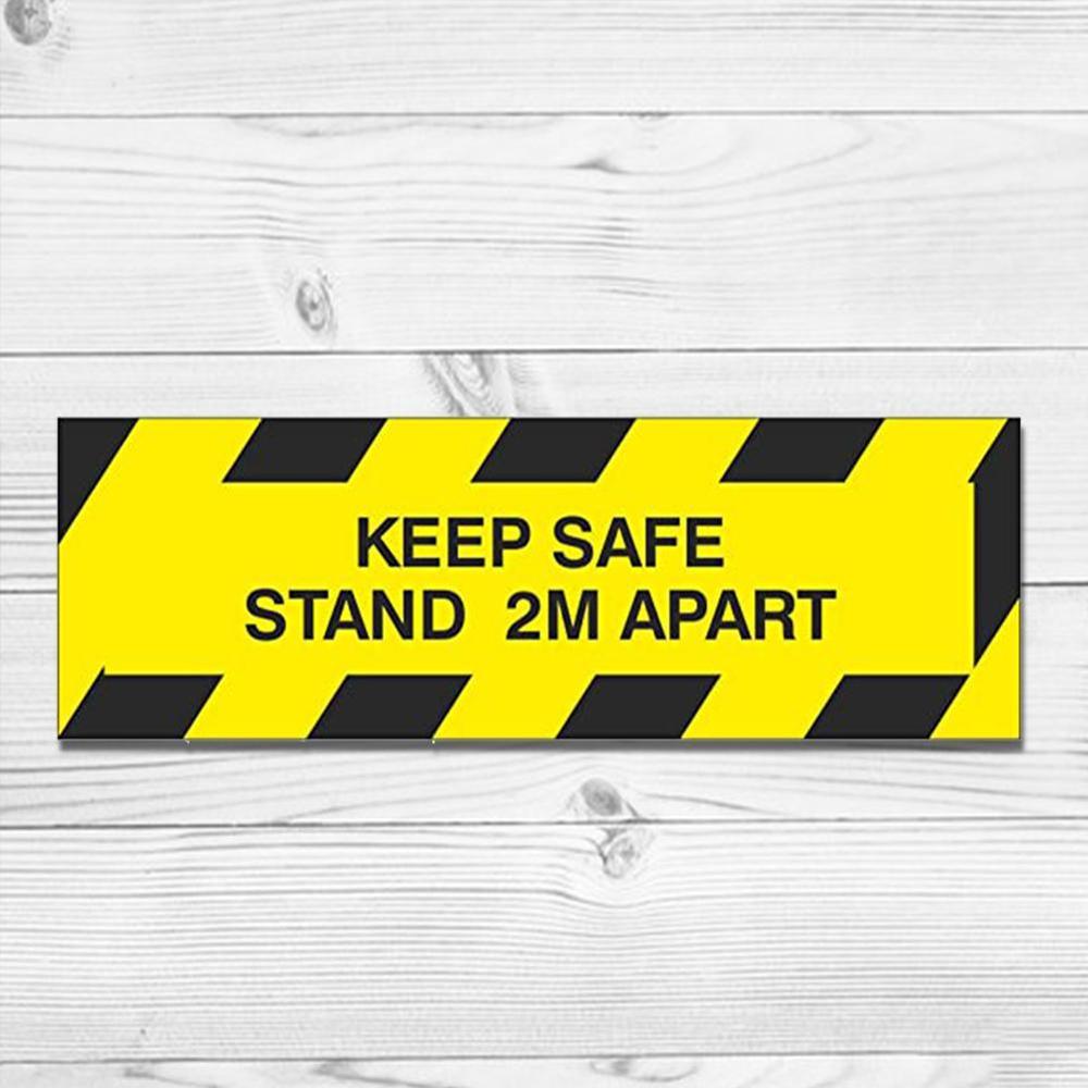 Social Distancing Safety Sign Public Area Stand Here Up Floor Crowd Banks stickers Floor Control Decals Rectangle Line Queu I2N2