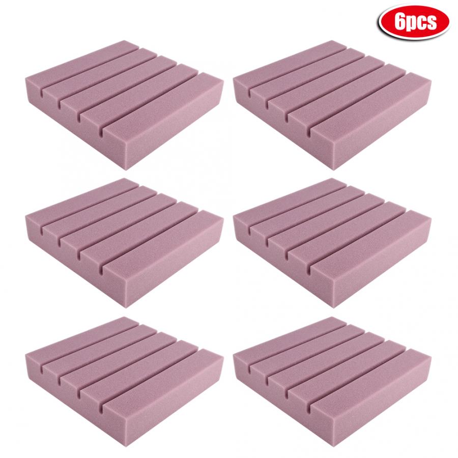 6Pcs Soundproofing Foam Acoustic Panels Sponge Sound-Absorbing Foam for Piano Room Recording Studio: Purple