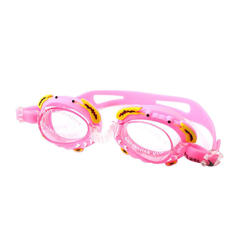 Svømmebriller tegneserie justerbar børn vandtæt anti-dug silikone svømmebriller briller udstyr: Rød
