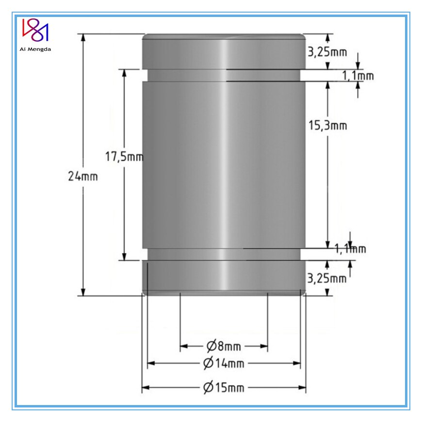 Ai Mengda Genuine IKO LM8UU Long Rod Shaft 8X15X24MM 3d Printer Linear Bearing For Reprap Anet A8 Prusa I3 3d Printer